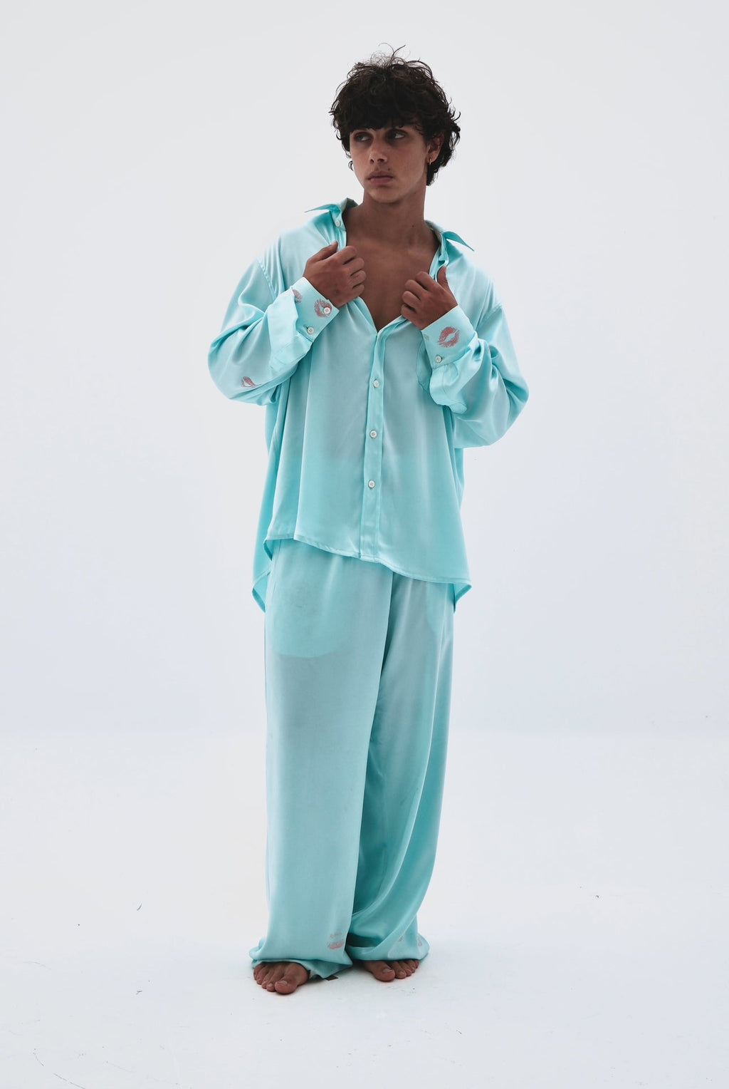 turquoise kiss trousers
