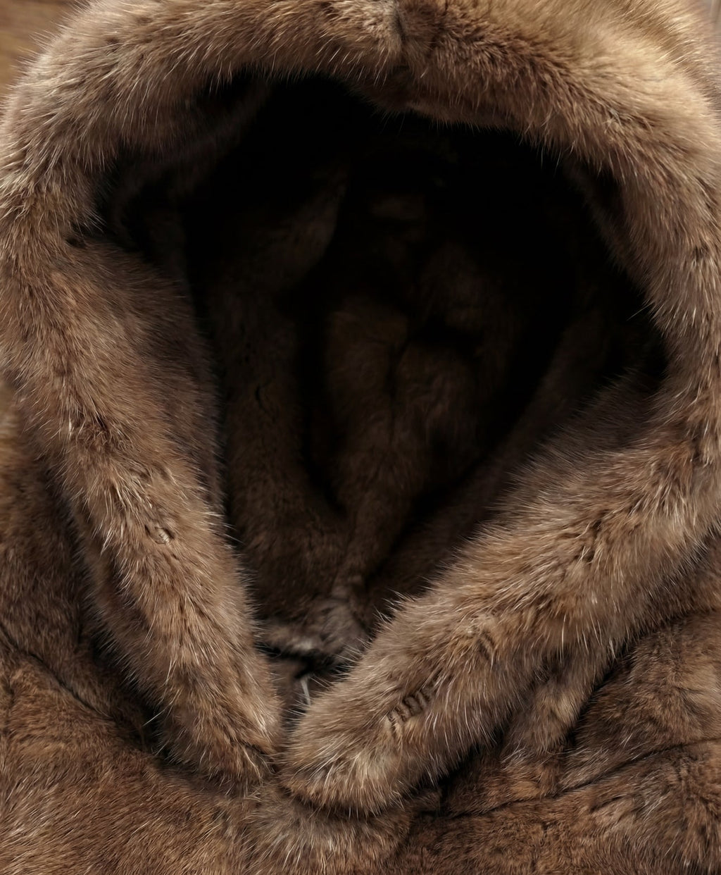 Mink fur hoodie