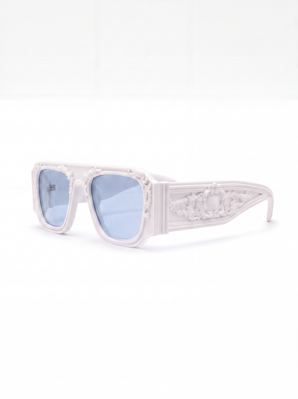 aviator white blue