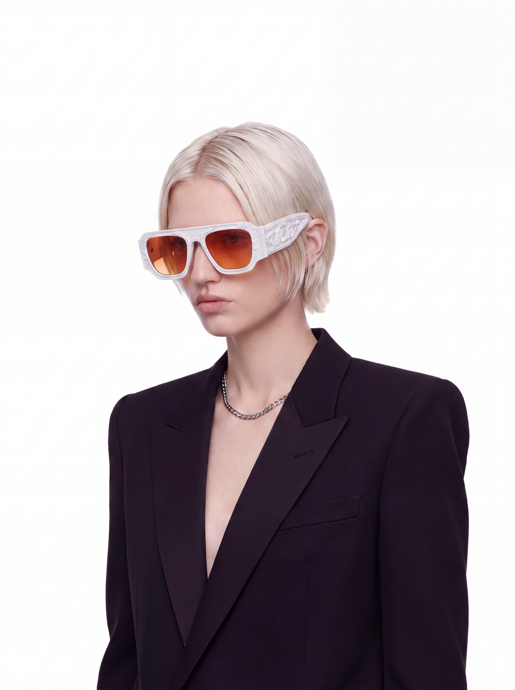 Aviator white orange