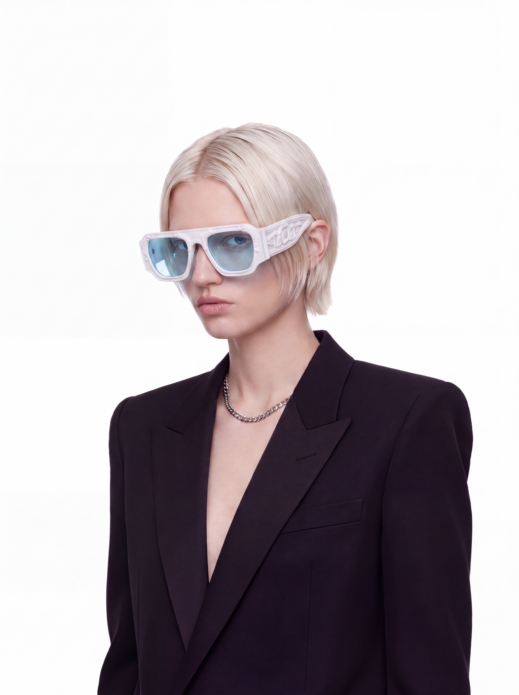 aviator white blue